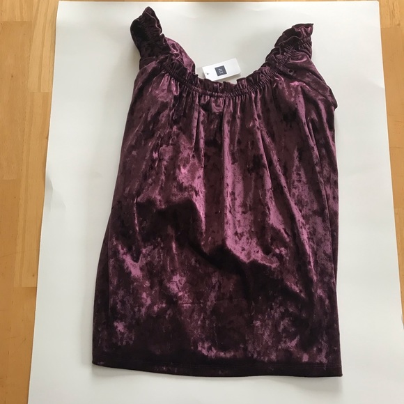 GAP Velvet off-shoulder top in Vamp Red - Picture 8 of 8